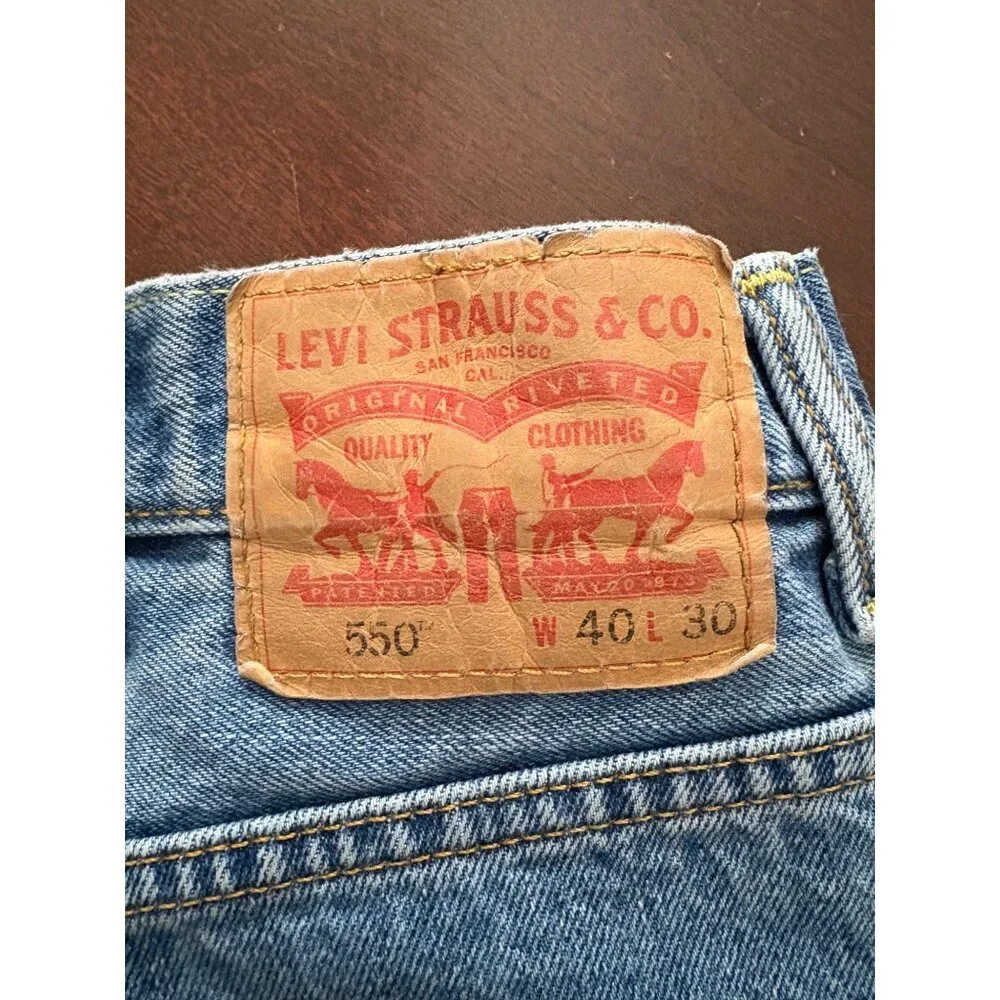 Levi’s 550 Men’s Relaxed Fit Baggy 90s Dad Jeans Medium Wash 40 x 30